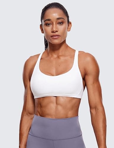 CRZ YOGA Naked Feeling Criss-Cross Sports Bra | Light Support, Removable Pads, Yoga, Sleek, Strappy Back, Scoop Neck, for Women thumbnail 2