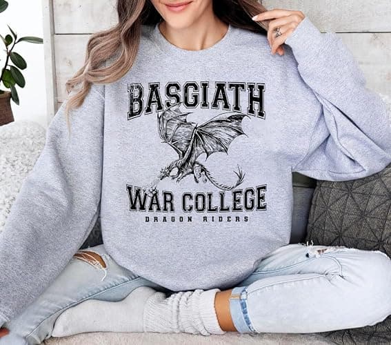 Basgiath War College Sweatshirt - Fourth Wing Book Dragon Rider Violet Sorrengail Sweater thumbnail 2