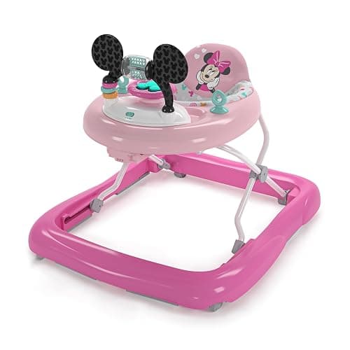 Bright Starts Disney Baby Minnie Mouse Forever Besties 2-in-1 Baby Activity Walker - Easy Fold Frame and Removable -Toy Station, 6 Months and up - Image 1