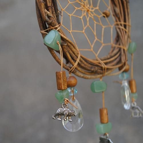 Twilight-Inspired Natural Rattan Dream Catcher with Alloy Chief Wolf Bear Pendants Ideal Gift for Girls Children Twilight Gifts Remorelt thumbnail 7
