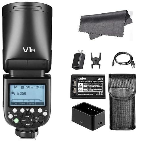 Godox V1-S TTL Round Head Camera Flash for Sony, 2.4G Wireless TTL Speedlight,76Ws HSS 1/8000s with Li-ion Battery,Compatible with Sony a7IV, a7III, a7RIV, a7R5, a7RII, a7RIII, a6400, a6000, a350 - Image 1