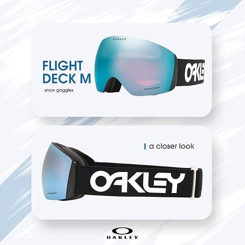 Oakley Flight Deck MEDIUM/LARGE Ski Goggles for Men for Women | In Black, Factory Pilot Black & Matte Black. Bonus kit: cleaning spray, cloth, screwdriver & mirror. thumbnail 3