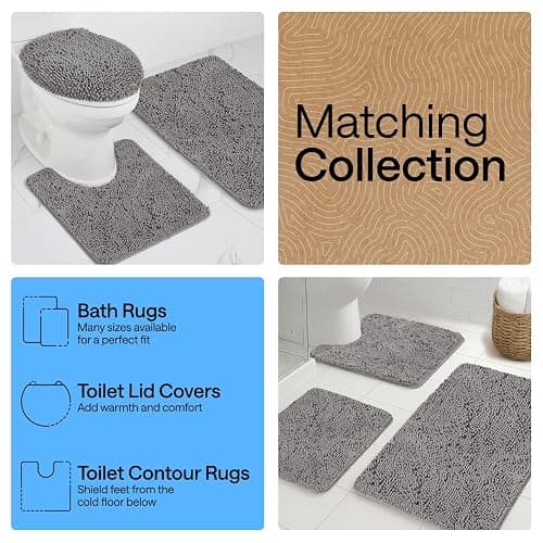 GORILLA GRIP Bath Rug Mat for Bathroom, Absorbent Chenille, 24x17 Gray | Soft Thick Quick Dry Microfiber Mats, Rubber Backing, Machine Washable Tub and Shower Floor Rugs, Home Decor Essentials thumbnail 8