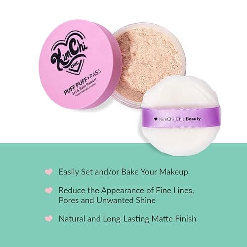 Kimchi Chic Beauty Puff Puff Pass Set and Bake Setting Powder for Makeup, Extra Fluffy Loose Face Powder Poof, Soft Natural Face Makeup for Uneven Skin Tone, 03 Translucent thumbnail 2