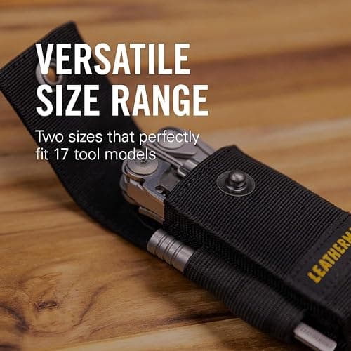 LEATHERMAN, Premium Nylon Snap Sheath with Pockets, Fits 4" to 4.5” Multi-Tools, Black, Medium thumbnail 4