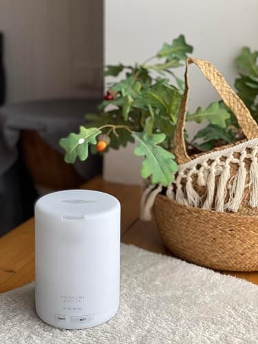 ASAKUKI Essential Oil Diffuser, 5-in-1 Quiet Humidifier, Home Fragrance Aroma Diffuser with 7 LED Color Changing Light and Auto-Off Switch (Pure White) thumbnail 2
