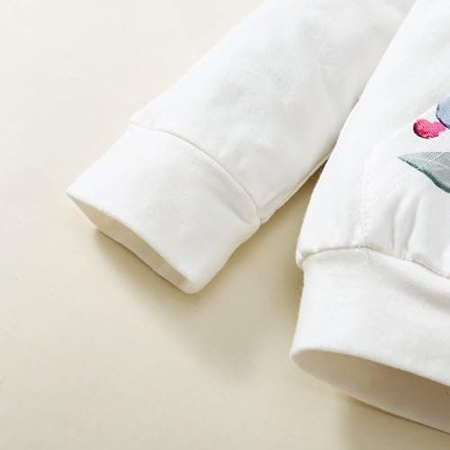 Yvowming Newborn Baby Girl Clothes Outfits Infant Hoodie Sweatshirt Pants Headband Toddler Girl Clothing Set thumbnail 4