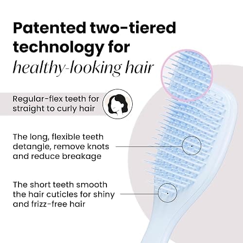 Tangle Teezer Ultimate Detangler Hairbrush, Eliminates Knots & Reduces Breakage, Mini Hair Brush for Travel, Small Hands & All Hair Types, Digital Lavender thumbnail 2