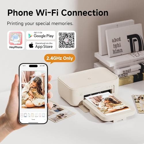 HPRT CP4100 4x6 Photo Printer with 108 Sheets & 2 Ribbons, Dye-Sublimation Printing Portable Instant Picture Printer for iPhone/Android,Full-Color Photo, Wi-Fi Connection, AR Video Printing thumbnail 2