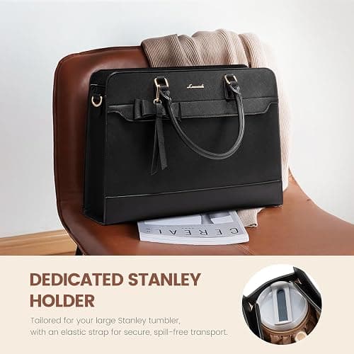 LOVEVOOK Laptop Tote Bag for Women,Leather Work Bag, Waterproof Business Teacher Bag,Large Computer Handbag Purse Briefcase,Office Gifts for Women thumbnail 4
