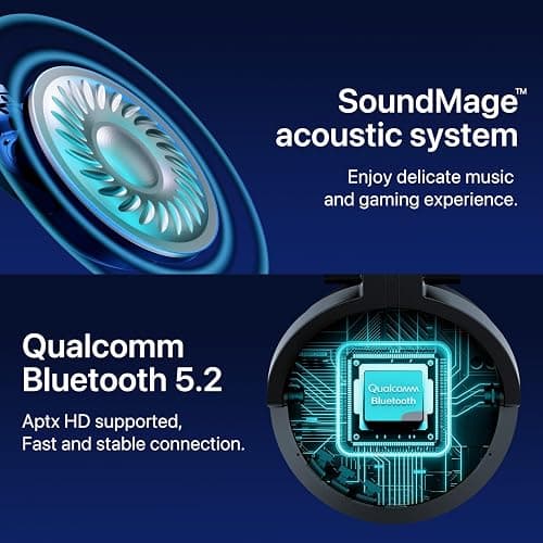 YOWU Cat Ear Headphones, Cute Cat Ear Gaming Headsets with Bluetooth 5.2 for PC/PE/Switch/PS4/PS5, Built-in Mic & Customizable RGB Light Effect for Anime Lovers(CE Black) thumbnail 4