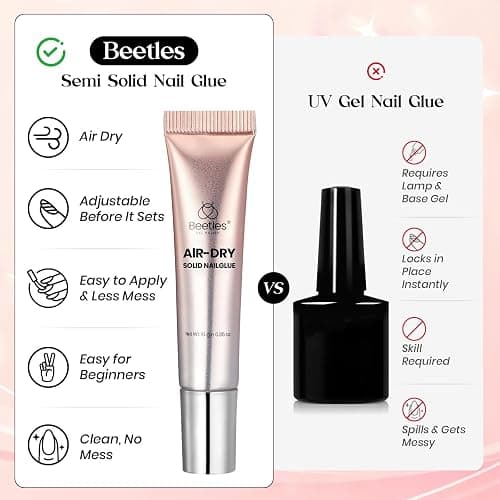 Beetles Super Strong Nail Glue 10g for Press On Nails, No UV Lamp Needed | Quick Drying, Long Lasting, Easy Control Semi Solid Nail Glue for False Acrylic Nails thumbnail 6
