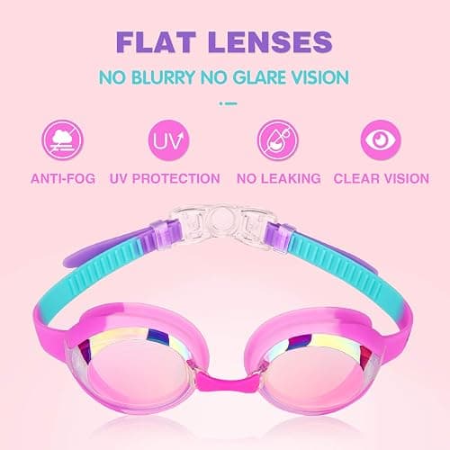 Keary Kids Swim Goggles for Toddler Kids Youth(3-12),Anti-Fog Waterproof Anti-UV Clear Vision Water Pool Goggles thumbnail 2