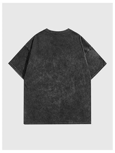 Verdusa Men's Letter Graphic Drop Shoulder T Shirts Casual Round Neck Tee Top thumbnail 4