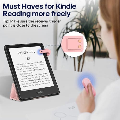 DATAFY Remote Control Page Turner for Kindle Paperwhite Oasis Kobo eReaders, Camera Camcorder Remote Controls, Page Turner Clicker for ipad Tablets Reading Novels with Wrist Strap Storage Bag thumbnail 3