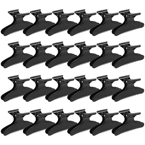 Ondder 24 Pcs Black Butterfly Hair Clips for Styling Sectioning Pro Hair Claws Clamps Clips for Cutting, Sectioning, Coloring Styling Hair Accessories for Women Girls - Image 1