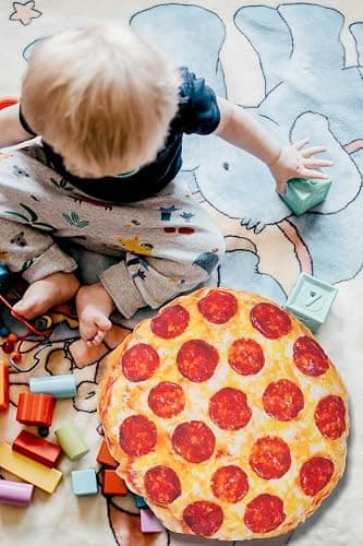 Maozcq Pizza Shaped Pillow Funny 3D Giant Round Food Plush Stuffed Pillow Novelty Throw Cushion Stuffed Animal Toy 16" thumbnail 5