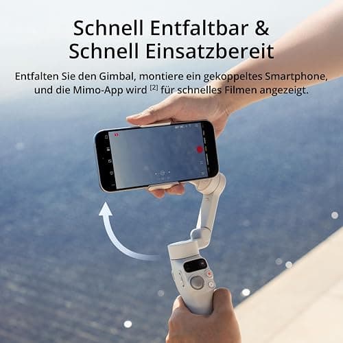 DJI Osmo Mobile 7 Gimbal-Stabilisator für iPhone, Android, integriertes Stativ, Ultraleicht, 3-Achsen-Smartphone-Gimbal, ActiveTrack 7.0, ShotGuides, EIN-klick-Bearbeitung, 10 Std. Nutzung thumbnail 4