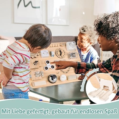 potatomato Montessori Busy Board – Jouet sensoriel en Bois, éducatif et motricité, Jeux en Bois, activité Manuelle, bac sensoriel, Jouet autisme pour Enfants thumbnail 6