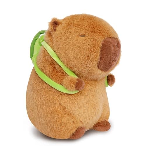 Poptrend Capybara Plush Toy, Cartoon Capybara Stuffed Animal Plush Cute Capybaras Doll with Turtle Pillow Brown Guinea Pig Toys Birthday Gift for Adults Kids (with Turtle) - Image 1