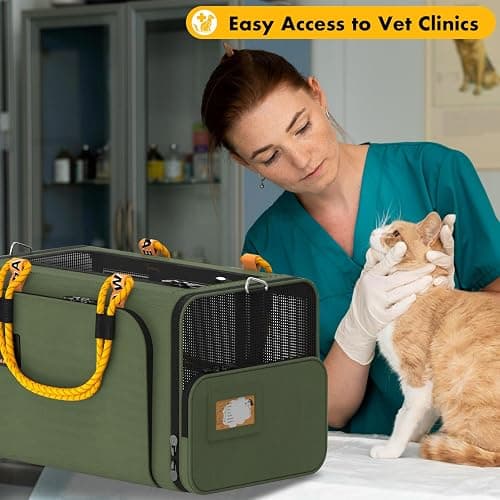 PAWZIDEA Expandable Pet Carrier Airline Approved, 18"×11"×11" Small Dog Carriers, Collapsible Top-Load Cat Carrier for 2 Cats Under Seat, Soft-Sided Puppy & Animal Travel Bag, ID Card, Up to 15lbs thumbnail 9
