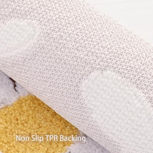 QJHOMO Brown Bathroom Rugs Cute Daisy Bath Mat White and Yellow Flower Decor Rug Non Slip Floor Carpet Microfiber Bathmat Super Absorbent Machine Washable Bathtub Mats for Shower (16x24 inch) thumbnail 3