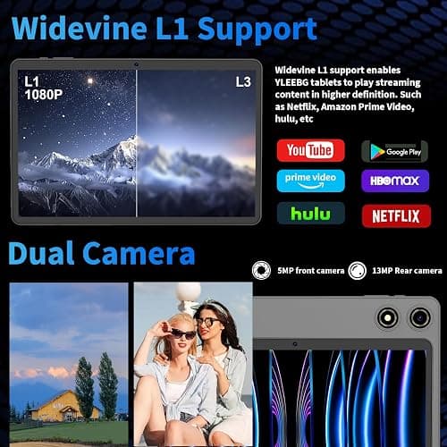 2026 10 Inch Tablet with Keyboard, Android 15 Tablet with Gemini AI, 24GB+256GB+2TB Expand, 2-in-1 Tablets with 8-Core, WiFi, 8000mAh, GMS, GPS, Electronic Tablets PC with Mouse, Case, Stylus (Black) thumbnail 8
