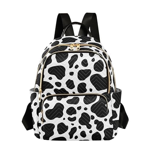 Sletend Mini Backpack Cow Print Fashion Backpack Purse for Women,Handbag Shoulder Bag Casual Daypack, Ladies Gift for College Work（S） - Image 1