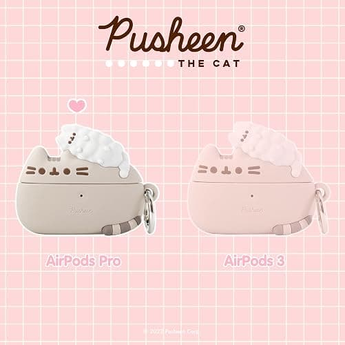 iFace x Pusheen The Cat [ Compatible with AirPods Pro ] Cute Case - Silicone Protective Cover [Carabiner Clip Included] [Wireless Charging Compatible] - Pusheen & Stormy thumbnail 2