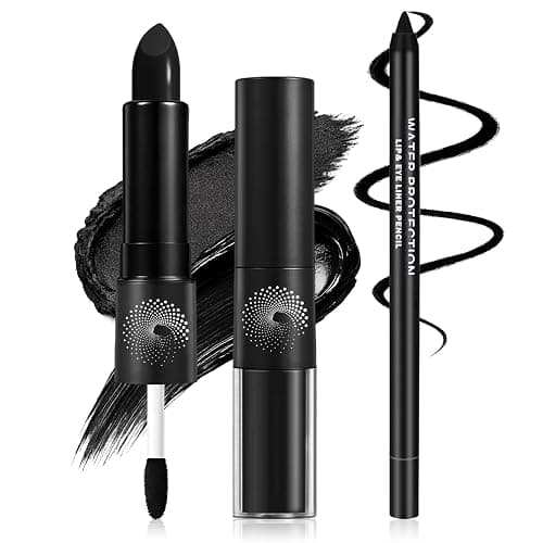 IONSGAKO Matte Black Lipstick and Lip Liner Set for Halloween Goth Makeup | Double-ended Matte Black Lip Gloss Non-Stick Cup Waterproof Long Lasting Smudge-Proof for Cosplay Gothic Lip Makeup - Image 1