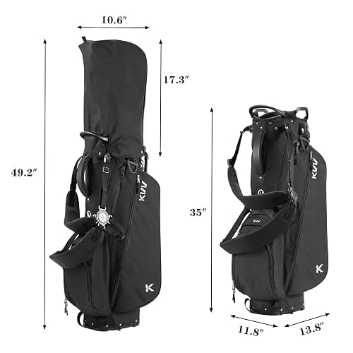 KVV Lightweight Golf Stand Bag with 7 Way Full-Length Dividers, 5 Zippered Pockets, Automatically Adjustable Dual Straps，Elegant Design thumbnail 4