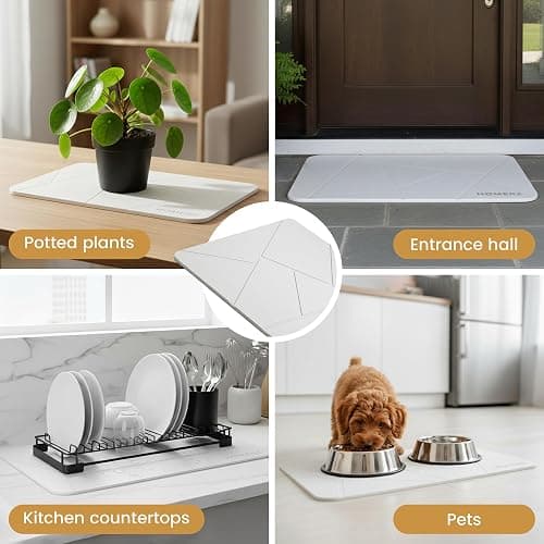 Homerz Stone Bath Mat – Premium Diatomaceous Earth Bath Mat, Rock Absorbent Bath Mats for Bathroom, Modern Stone Drying Mat, Shower Mat Outside Shower, Tapetes para Baño 23.6"x15.3" thumbnail 6