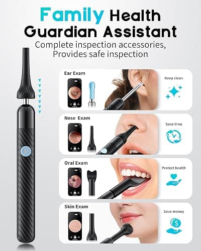 Loyker X6 Ear Wax Removal Tool Camera, Ear Cleaner with Camera, FSA - HSA Store Eligible, 1080P Ear Camera with 6LED Light for Ear/Nose/Throat/Tonsil Stone Examination, Black thumbnail 2
