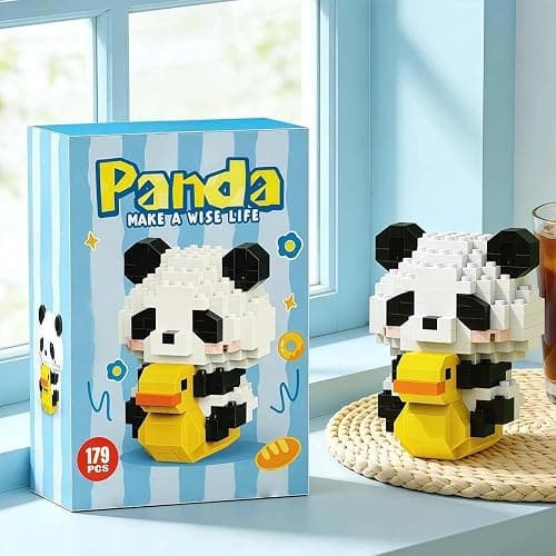 1PCS Panda on Rocking Chair Hand-Assembled Figurine with Display Base, Cute Animal Desk Decor, Playful Theme Collectible Statue for Home Office Shelf thumbnail 3