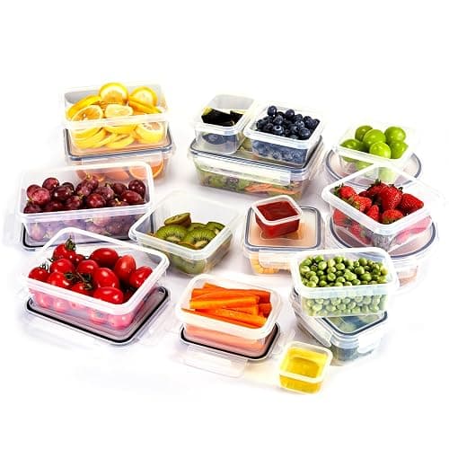 48Pcs Food Storage Container Set kitchen organizers Meal Prep Containers Lock Lids Reusable Plastic Lunch Box Snack Salad Containers 24 Boxes and 24 Lids Pantry and Kitchen Organization thumbnail 9