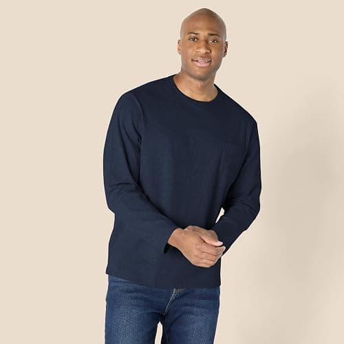 Amazon Essentials Men's Regular-Fit Crewneck T-Shirts, Long-Sleeve thumbnail 6