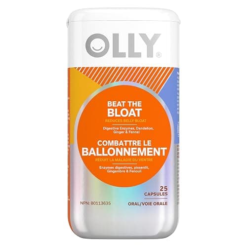 OLLY Beat The Bloat Capsules, Belly Bloat Relief for Gas and Water Retention, Digestive Enzymes, Vegetarian, Supplement for Women - 25 Count - Image 1