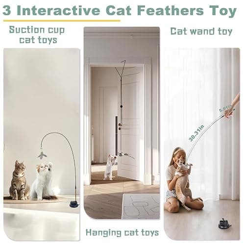 CUUOOT 7-in-1 Kitten Toys for Indoor Cats with Washable Adhesive Suction Cup, Hanging Interactive Cat Toys, Silvervine Stick and Sisal Chew Rope Catnip Teething Toy for Bored Kitten thumbnail 2
