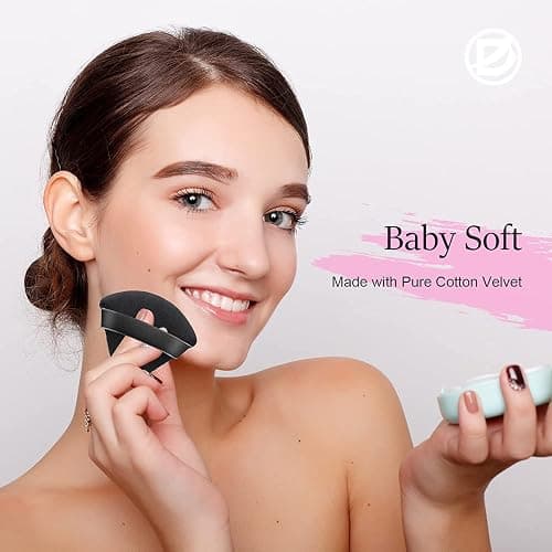 Powder Puff - Triangular Velour Makeup Puff, Setting Powder Puff for Contouring Under Eyes Face and Corners (Black) thumbnail 7