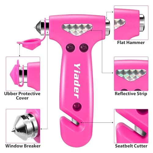 Yiader Window Breaker, 3-in-1 Emergency Escape Tool with Car Window Breaker and Seatbelt Cutter, Car Safety Hammer Car Essentials Tool for Women thumbnail 3