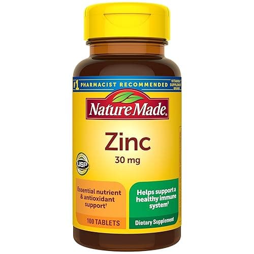 Nature Made Zinc 30 mg, Dietary Supplement for Immune Health and Antioxidant Support, 100 Tablets, 100 Day Supply - 100 Count (Pack of 1)
