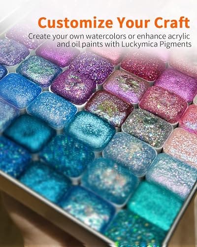 Luckymica Mica Powder, 36 Colors Pearlescent Pigment Powder for Epoxy Resin, 360g Pearl Pigment Set​​ for Soap Making, Bath Bomb, Candle Making, Art Crafts, Lip Gloss, Nail Polish, Dye thumbnail 3