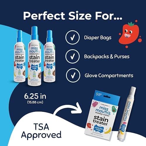 Miss Mouth's Messy Eater Stain Treater Spray - 4oz Stain Remover - Newborn & Baby Essentials - No Dry Cleaning Food, Grease, Coffee Off Laundry, Underwear, Fabric thumbnail 8