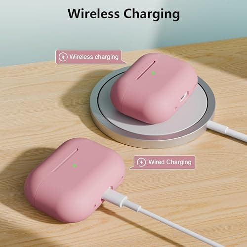 KOKOKA Custodia Case Compatibile con AirPods Pro 2/1 2023/2022/2019 con Kit di Pulizia e Cordino in Silicone, Case Cover Protettiva Premium in Silicone per AirPods Pro 2a/1a Generazione, Bean Pink thumbnail 4