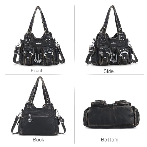 Angel Kiss Purses for Women Small Hobo Crossbody Bags Multi-Pocket Vegan Leather Hobo Handbags Tote Bag with Crossbody Strap thumbnail 7