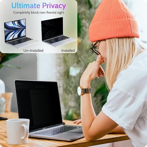 Peslv Magnetic Privacy Screen for MacBook Air 15 Inch (2023-2026, M2 M3 M4 M5) - A2941 A3114 A3241 A3448, 15inch Removable Matte Anti Blue Light Glare Filter for Mac Air 15.3" Laptop Computer thumbnail 2