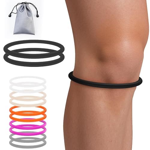 GREBIKE 2PCS Patellar Tendon Support Strap for Knee Pain Relief, Knee Bands for Basketball, Running, Tennis, Soccer and Hiking, Silicone Patella Band for Women and Men, Includes Storage Bag (Black) - Image 1