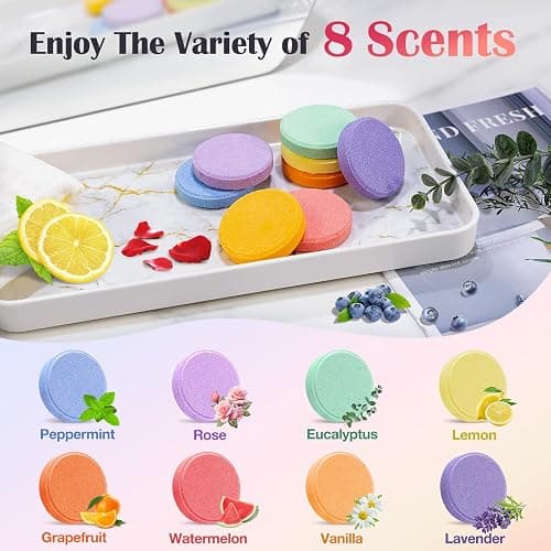 Qivatex Shower Steamers Aromatherapy, Easter Basket Stuffers, Birthday Gifts for Women Teen Girls Wife Mom, Natural Essential Oil SPA Self Care Relaxation Shower Bombs (8 Pack) thumbnail 5
