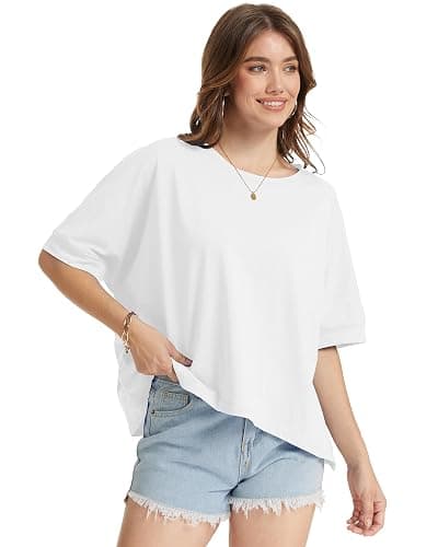 rosemia Oversized Tshirts for Women Summer Graphic Half Sleeve Crop Tops Casual Blouses 2026 thumbnail 7
