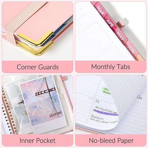 Forvencer Planner 2026-2027, 18 Month Weekly and Monthly Calendar Planner, Jan 2026 -June 2027, 8.5" x 11", Daily Agenda Book with Tabs, College School Supplies for Student Teacher Home, A4, Pink thumbnail 7